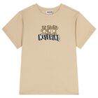 Boys Beige Teddy Bear Logo T-Shirt, 2, hi-res