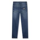 Boys Blue Logo Denim Jeans, 1, hi-res