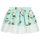 Girls Green Floral Skirt Set, 1, hi-res