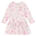 Younger Girls Pink Floral Dress, 1, hi-res
