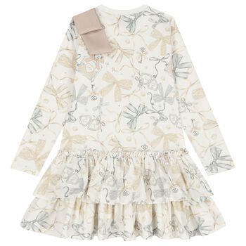 Girls Ivory Bow Dress