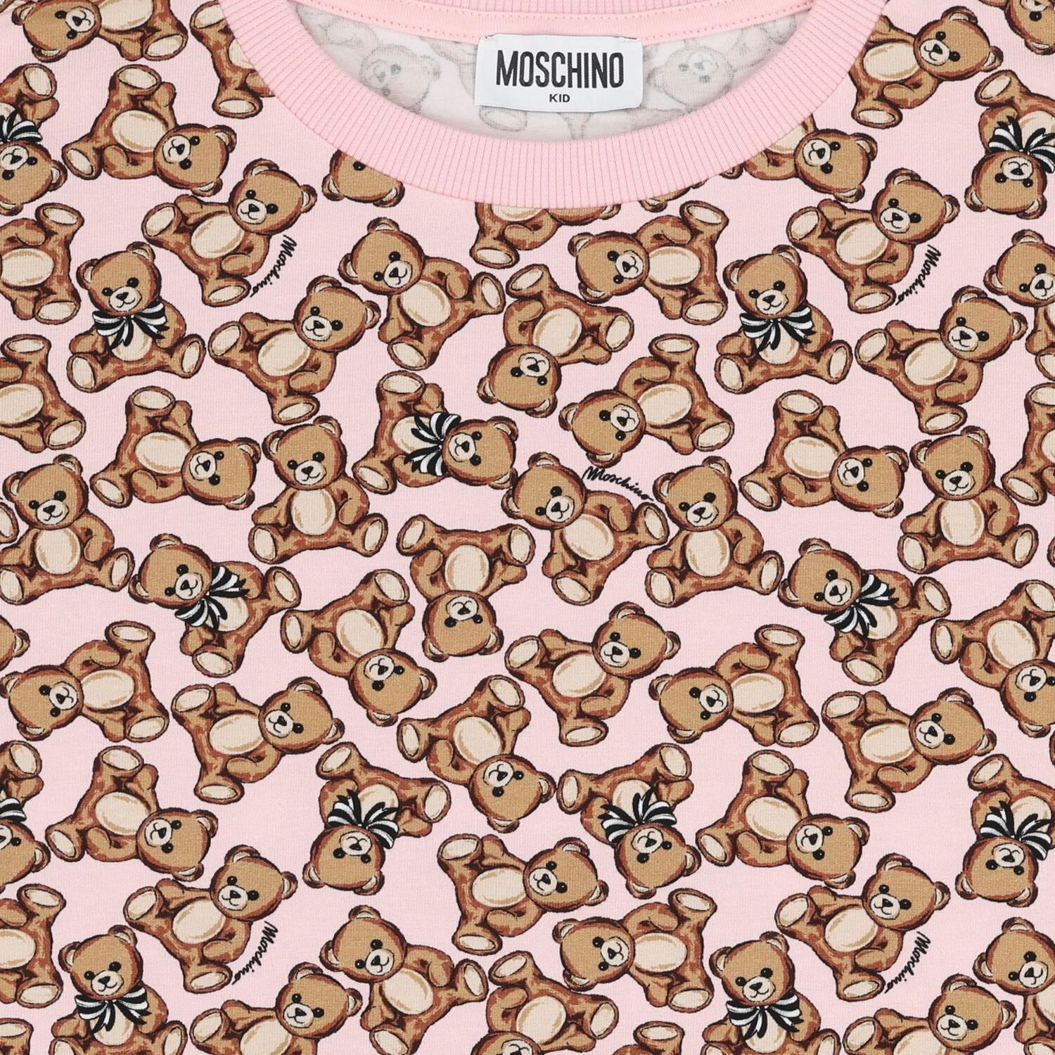 Girls Pink Teddy Bear Logo T-Shirt, 1, hi-res image number null