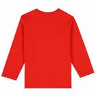 Younger Boys Red Logo Top, 2, hi-res