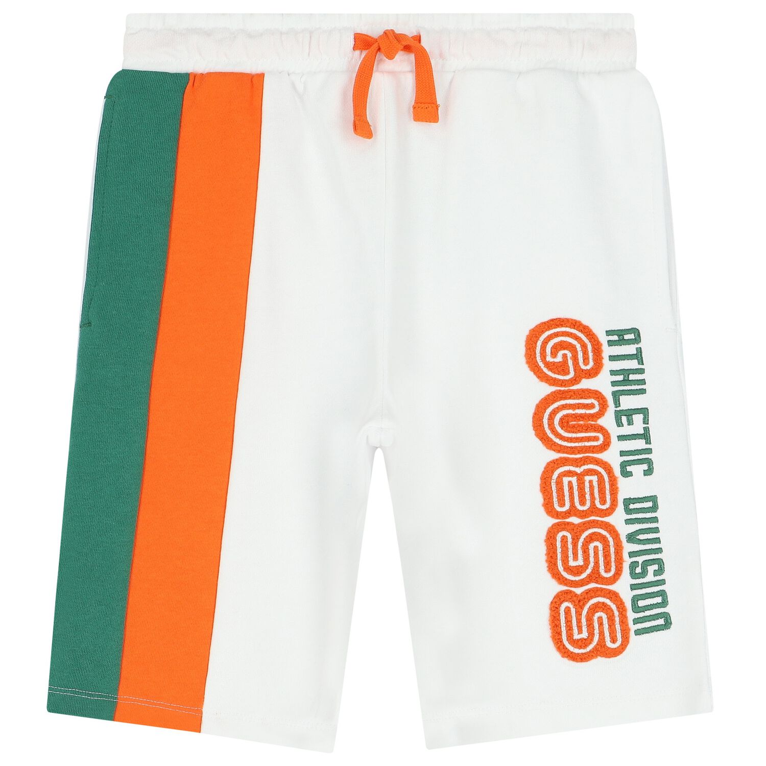 Boys White Logo Shorts, 1, hi-res