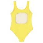 Girls Yellow Logo Swimsuit, 1, hi-res
