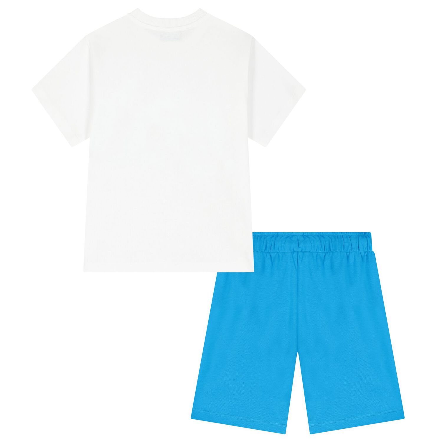 Boys White & Blue Cotton Shorts Set, 2, hi-res