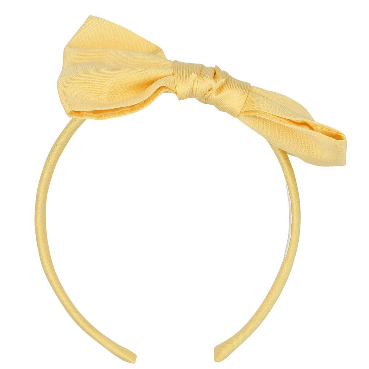 Girls Yellow Bow Headband, 1, hi-res image number null