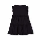 Girls Navy Blue Frill Dress, 1, hi-res