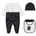 Black & White Logo Babygrow Gift Set, 1, hi-res