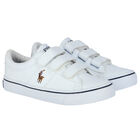 Boys White Logo Trainers, 1, hi-res