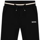 Younger Boys Black Logo Joggers, 1, hi-res