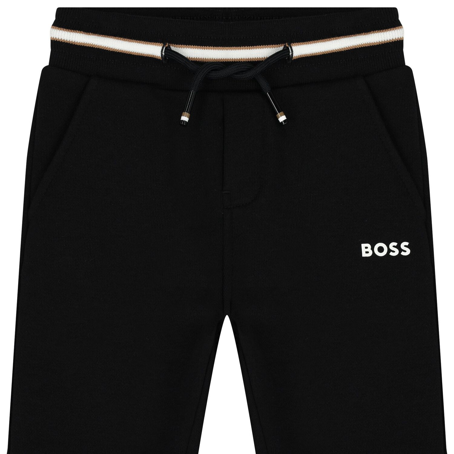 Younger Boys Black Logo Joggers, 1, hi-res