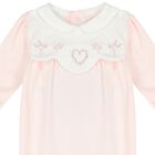 Baby Girls Pink Cotton Babygrow & Hat Set, 1, hi-res