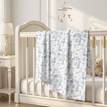 Baby Boys White & Blue Blanket