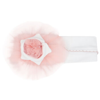 Baby Girls White & Pink Flower Headband