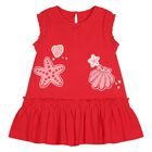 Younger Girls Red Shell Dress, 1, hi-res