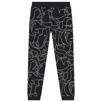 Girls Black Logo Joggers