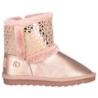 Girls Rose Gold Faux Leather Boots, 4, hi-res