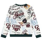 Boys White & Green Teddy Bear Logo Sweatshirt, 1, hi-res