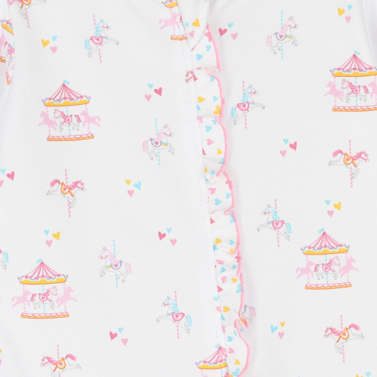 Baby Girls White & Pink Carousel Babygrow, 1, hi-res
