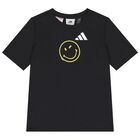 Black Smiley Logo Shorts Set, 1, hi-res