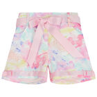 Girls Pink Embellished Shorts Set, 1, hi-res