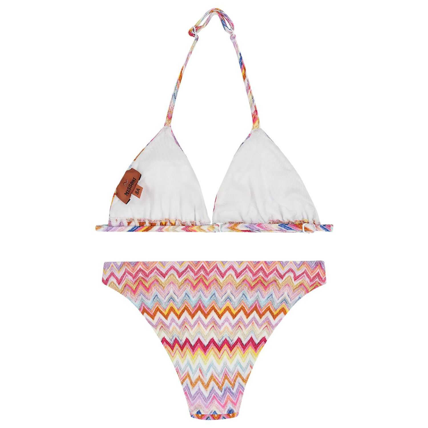 Girls Multi-Coloured Zig Zag Bikini, 2, hi-res