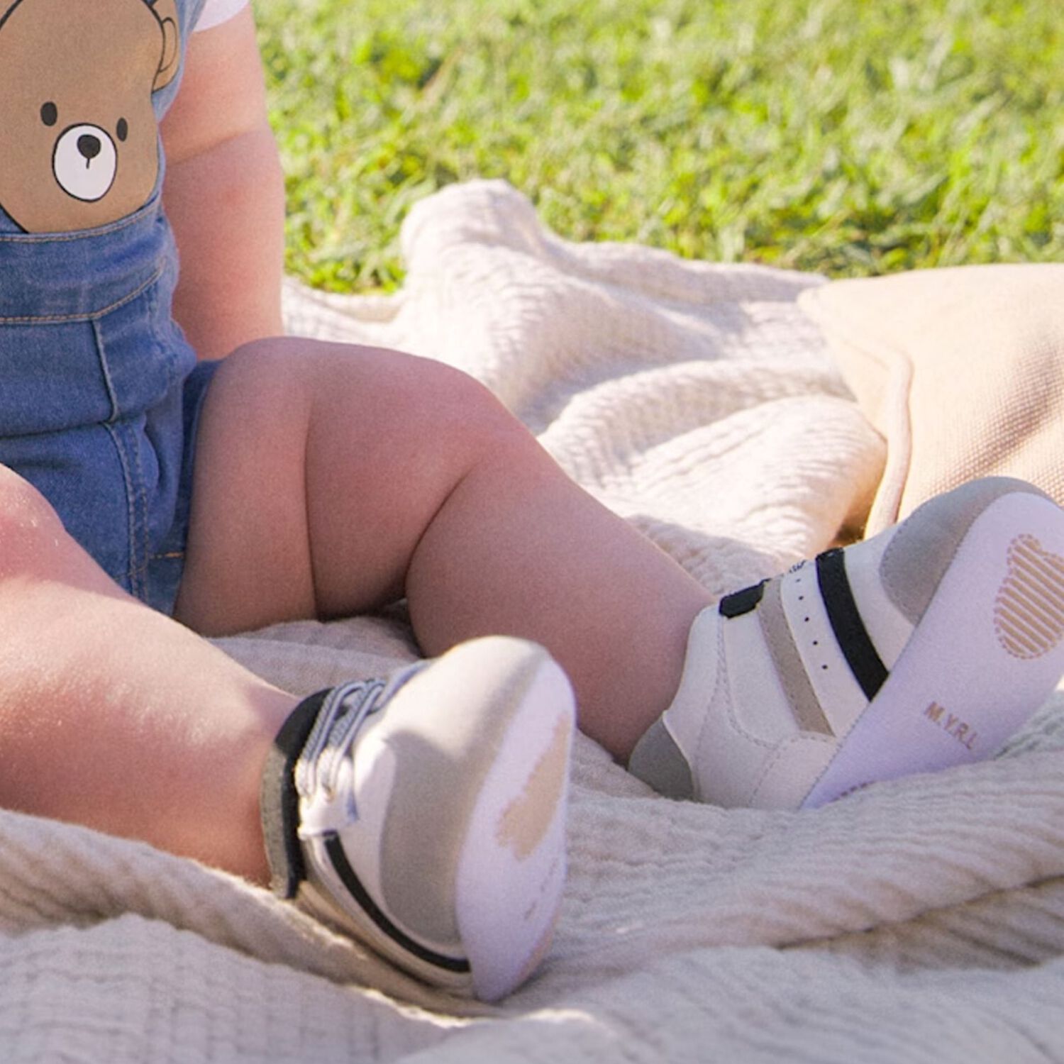 Baby Boys White & Grey Pre-Walker Trainers, 1, hi-res image number null