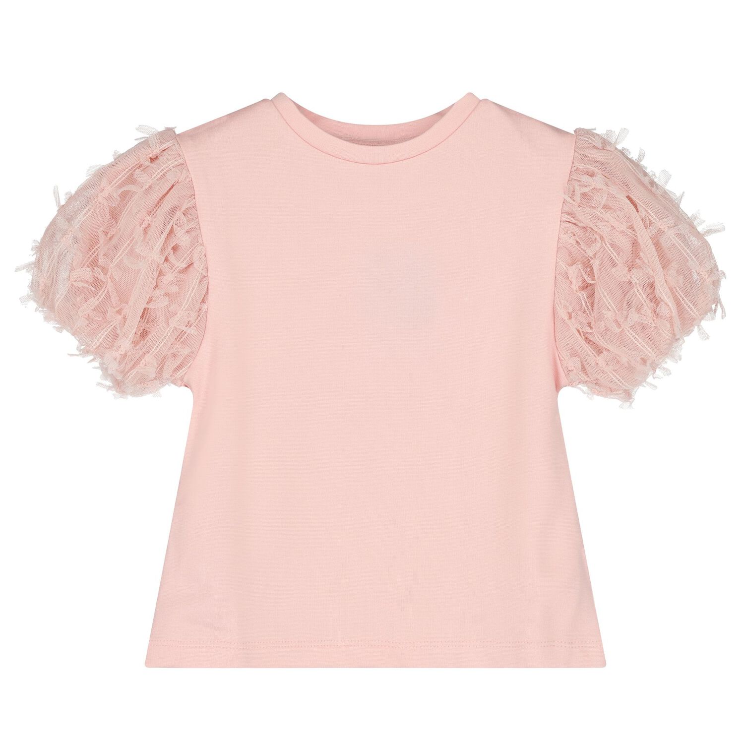 Girls Pink Tulle Blouse, 1, hi-res