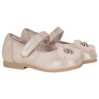 Younger Girls Rose Gold Flower Shoes, 2, hi-res