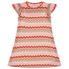 Girls Pink, Orange & Beige Knitted Zigzag Dress, 1, hi-res