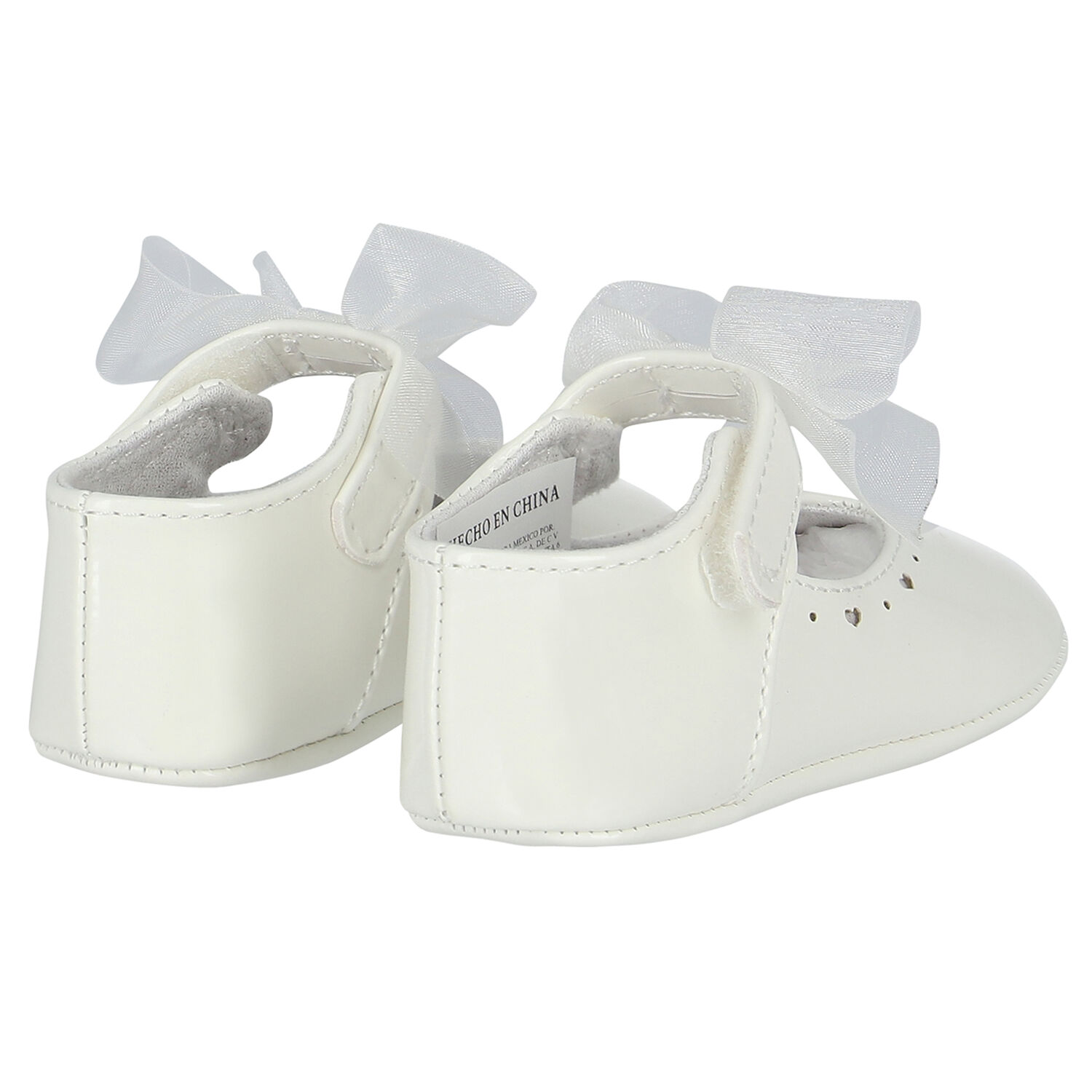 Baby Girls White Bow Pre Walker Shoes, 1, hi-res image number null