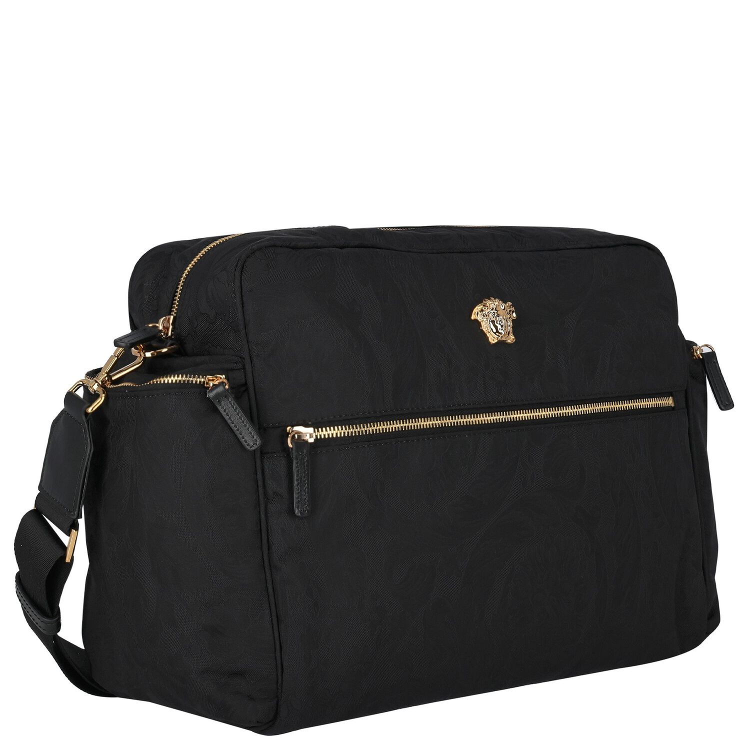 Black Medusa Logo Baby Changing Bag, 1, hi-res