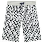 Boys White & Black Logo Shorts, 1, hi-res