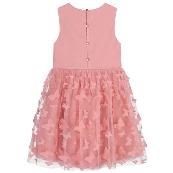 Girls Pink Butterfly Tulle Dress