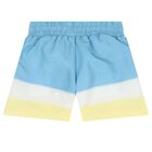 Boys Blue & Yellow Logo Swim Shorts, 1, hi-res