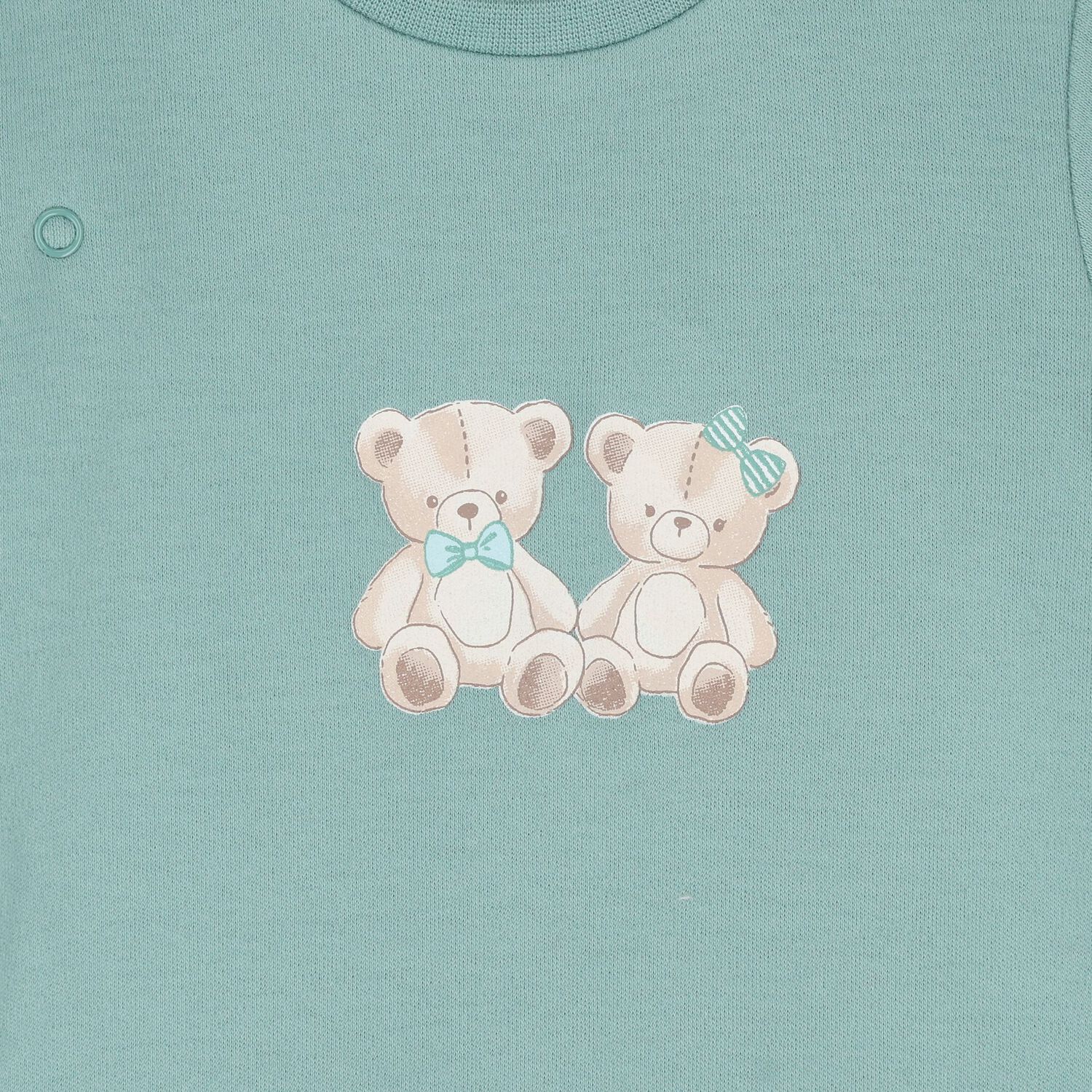Baby Boys White & Green Teddy Bear Babygrows ( 2-Pack ), 2, hi-res