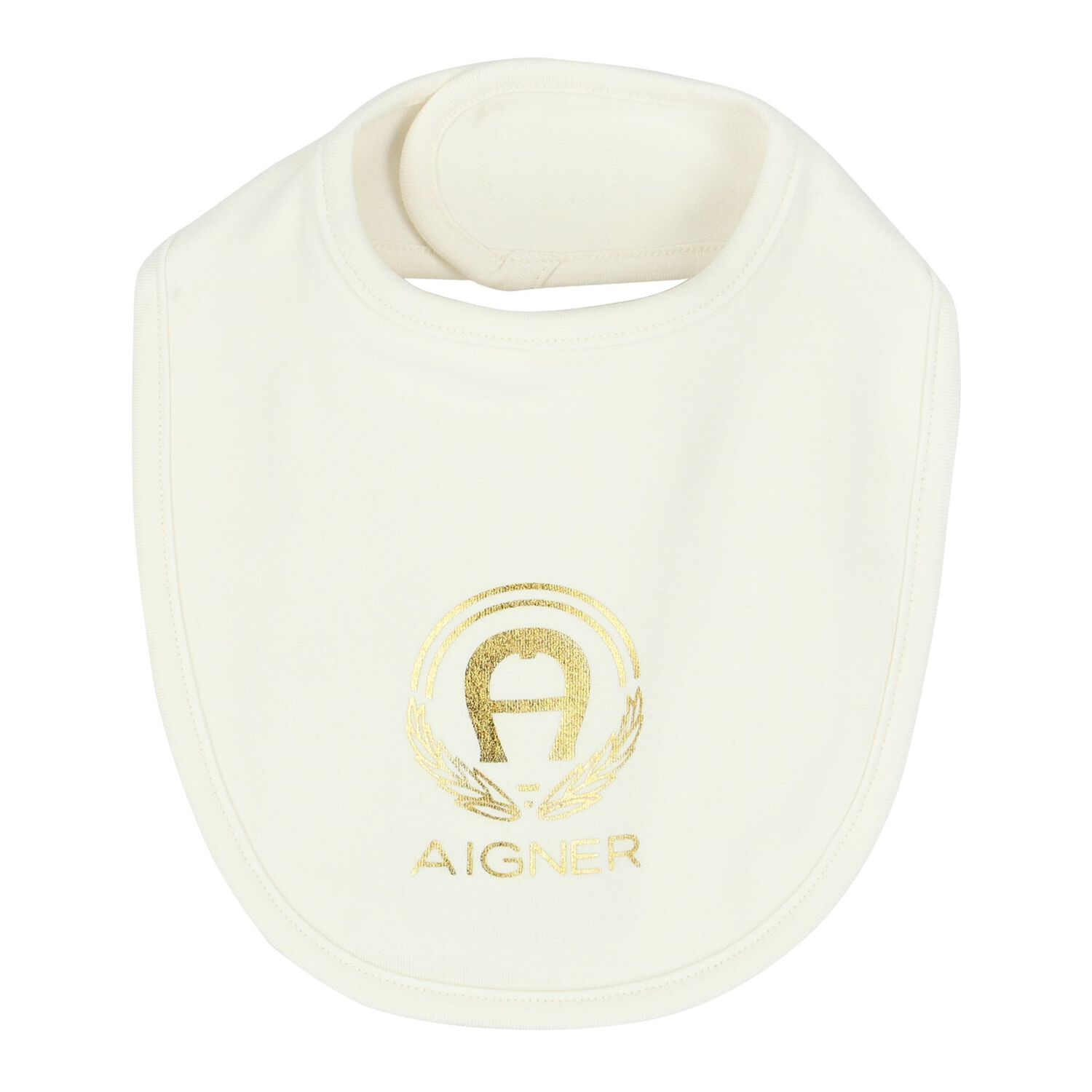 Ivory & Gold Logo Baby Bib, 1, hi-res image number null