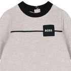 Baby Boys Grey & Black Logo Babygrow Set, 1, hi-res
