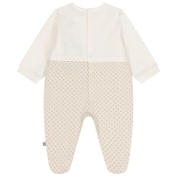 Ivory & Beige Teddy Bear Logo Babygrow
