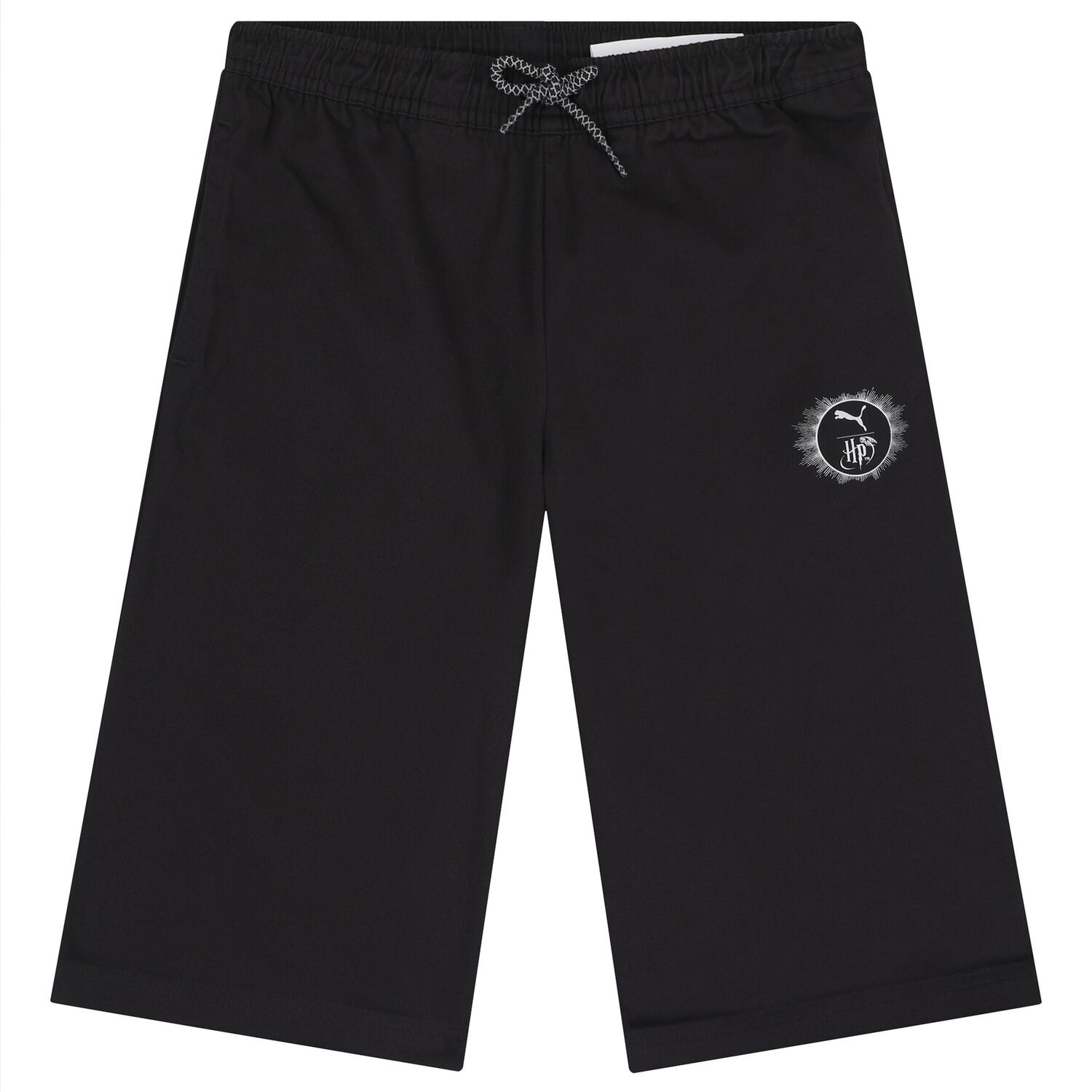 Boys Black Harry Potter Logo Shorts, 1, hi-res