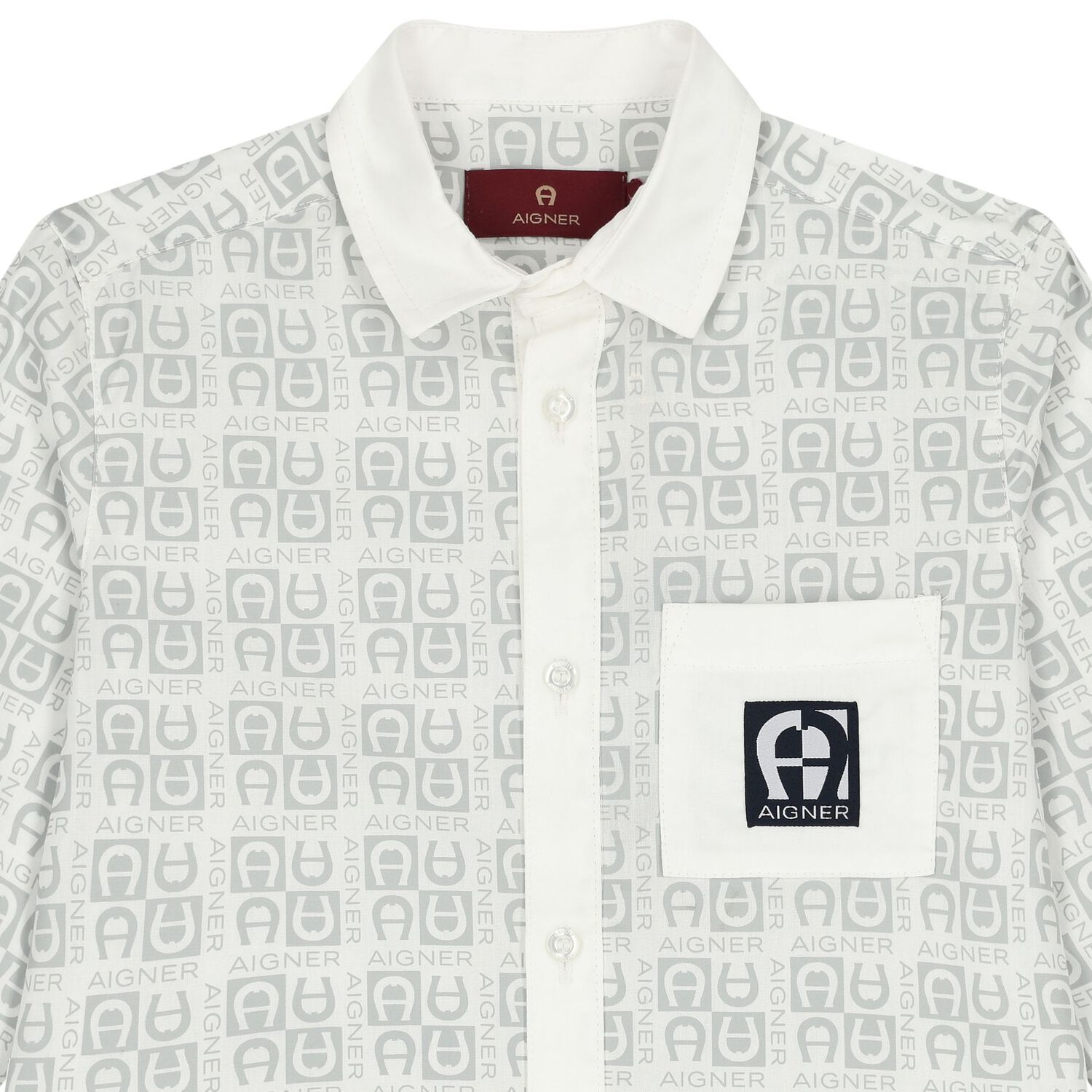 Boys White & Grey Logo Shirt, 1, hi-res image number null