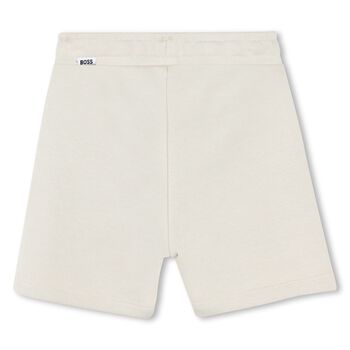 Younger Boys Beige Logo Shorts