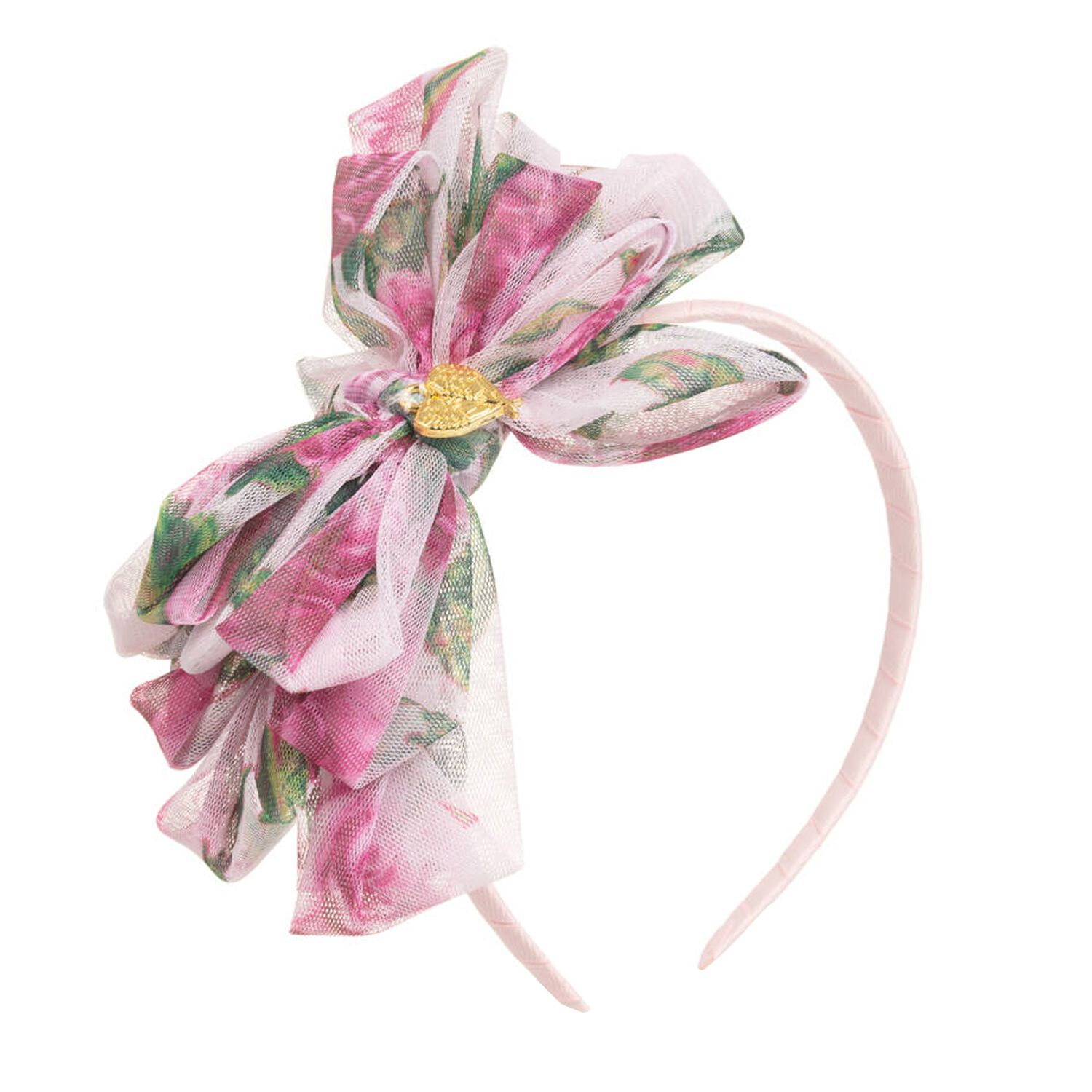 Girls Pink Bow Headband, 3, hi-res