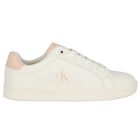 Girls Ivory & Pink Logo Trainers , 1, hi-res