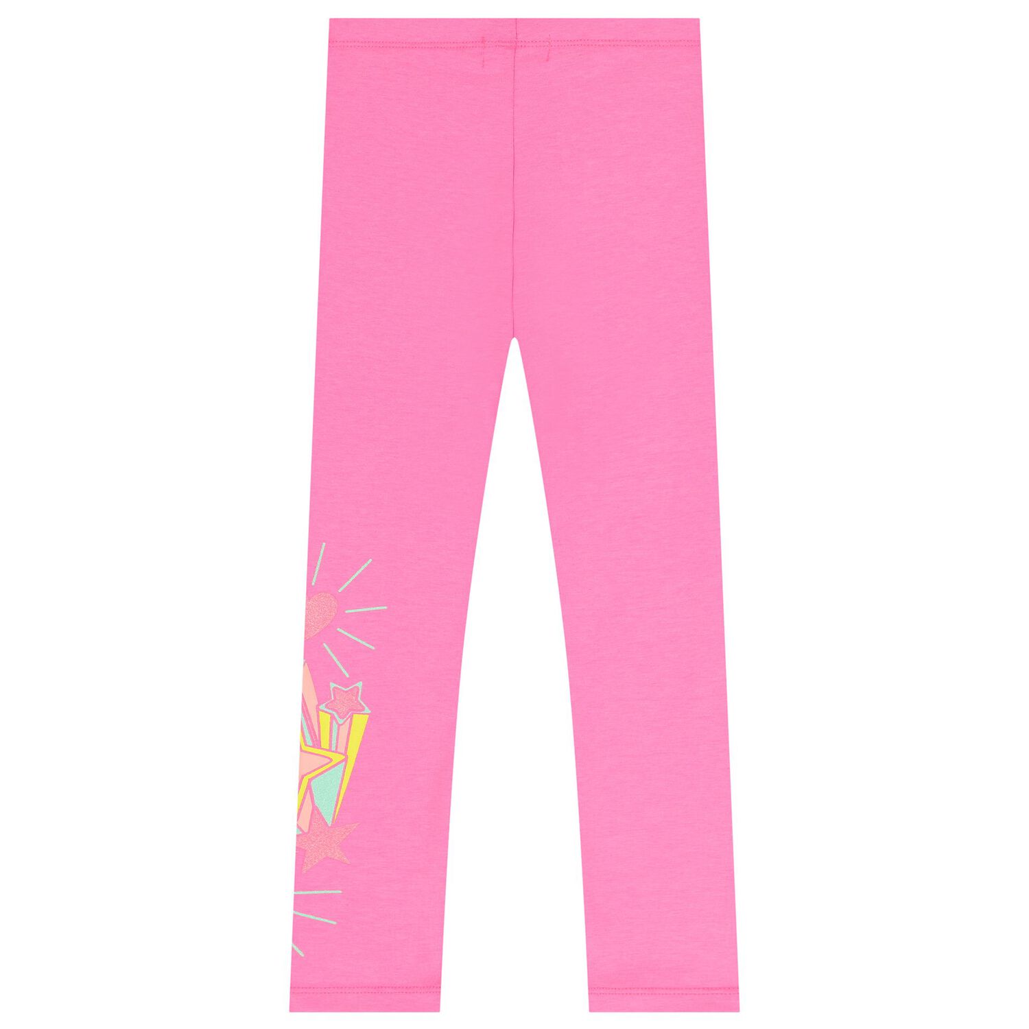 Girls Pink Stars & Hearts Leggings, 1, hi-res
