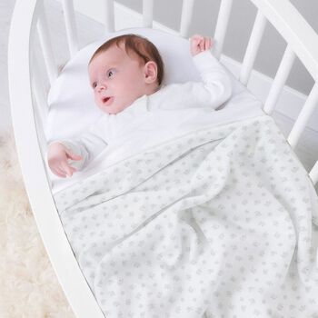 White & Grey Polo Bear Blanket