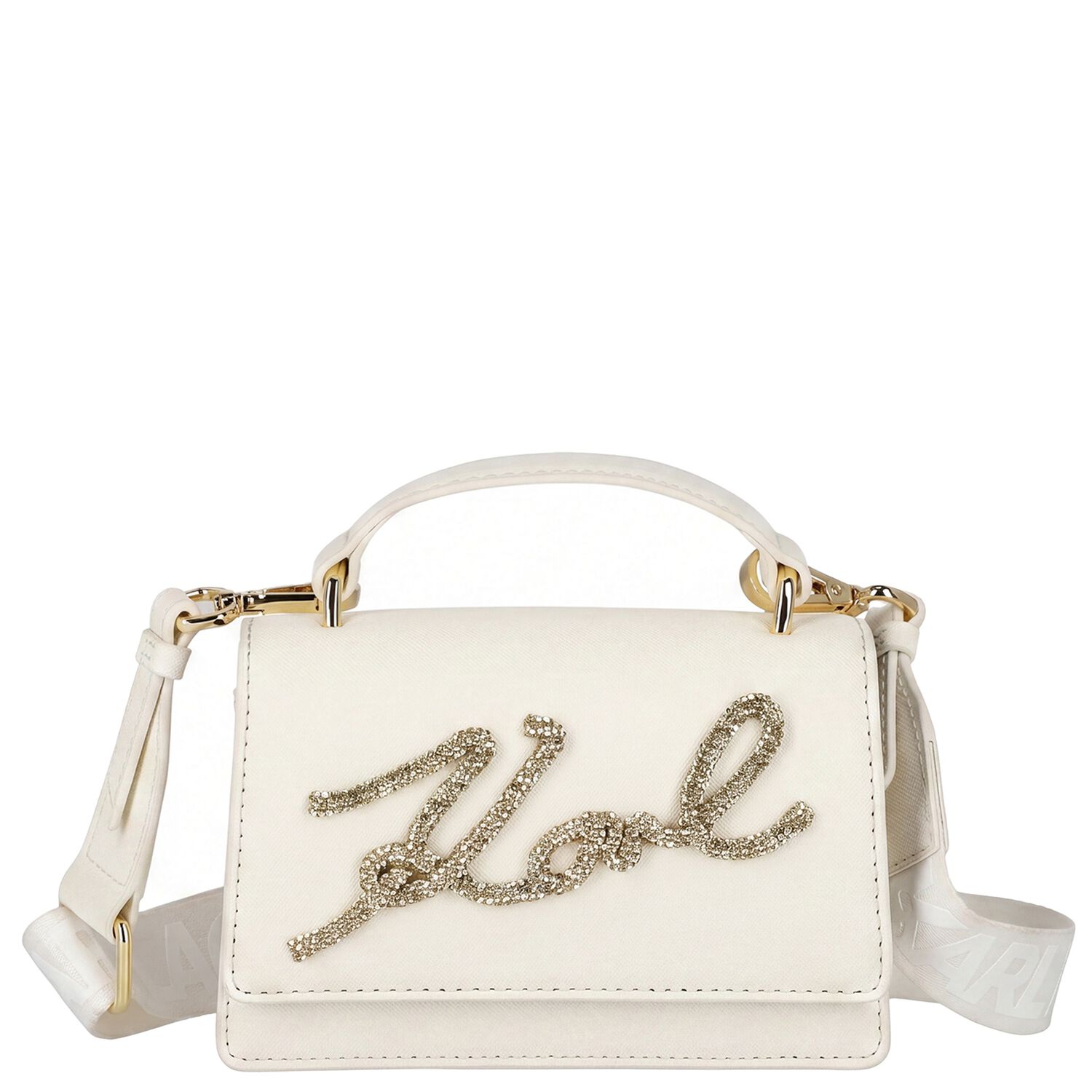 Girls White Logo Handbag, 1, hi-res