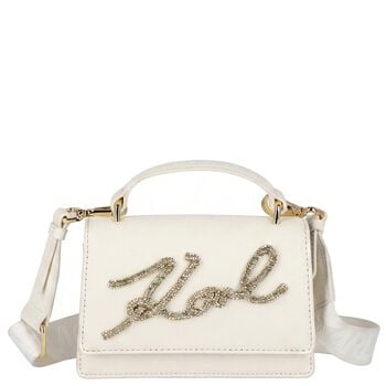 Girls White Logo Handbag