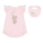 Baby Girls Pink Teddy Bear Romper Set, 1, hi-res